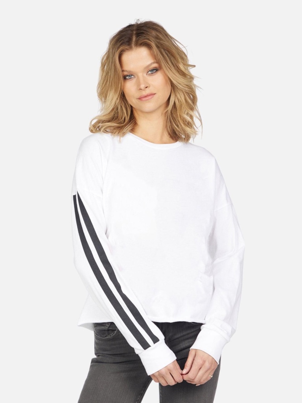 REVOLVE Michael Lauren White Long-Sleeve Crewneck